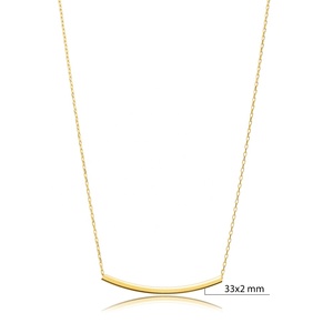 Plain Long Bar Silver Jewelry Charm Collar Venta al por mayor Turco hecho a mano 925 Joyas de plata esterlina - Product Image 2