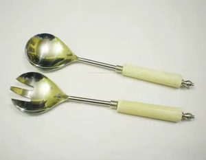 Ensemble de couverts à manche en os et en résine Ensemble de couverts en argenterie Ensemble de cuillères et de fourchettes Ustensiles attrayants en acier inoxydable pour restaurants et hôtels - Product Image 2