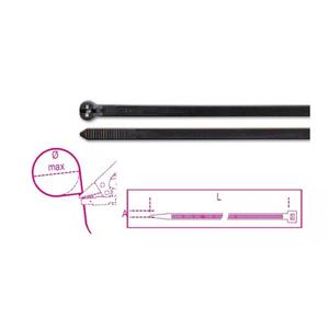 Bridas para cables negras BETA Diente de acero Resistente a los rayos UV Nylon Paquete múltiple Bridas para cables de nylon con dientes de acero BETA Resistente a los rayos UV negros - Product Image 1