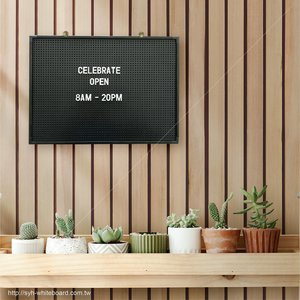 Black Square <b>Plastic</b> Portable Peg <b>Letter</b> Board with Aluminum Frame Eco-Friendly Durable Lightweight for Store Use - Product Image 6