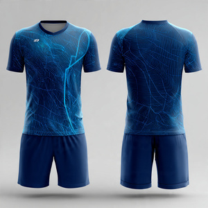 Uniforme de Fútbol con Cuello en V Estampado, Jersey de Fútbol Ligero Sublimado, Conjunto de Pantalones Cortos de Fútbol Estampados para Hombre y Mujer - Product Image 1