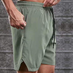 Men's Casual Sports Gym Lightweight 100% Polyester Cotton Solid Front Custom Oversized Jogger Shorts Quick Dry Breathable <b>Tassel</b> - Product Image 4