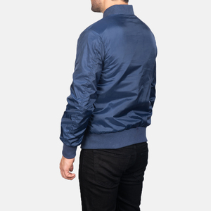 High Street Style Winter Bomber Jacket con cuello en V Cierre de cremallera Nylon Shell Plain Dyed Technics Servicio OEM disponible - Product Image 4