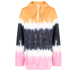 Sweat à capuche Tie Dye de couleur unie pour femme Tissu doux à séchage rapide pour l'hiver décontracté en plein air avec logo sur le devant - Product Image 1
