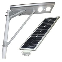 Lampadaire solaire LED tout-en-un 30W IP66 ABS avec garantie de 5 ans, angle de faisceau de 120°, lumière du jour 6000K Ra80 pour usage routier