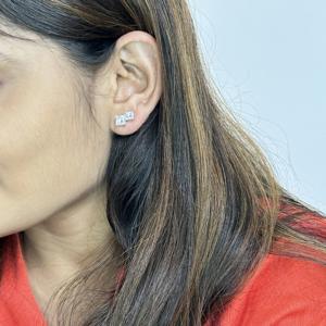 Pendientes de Diamantes Cultivados en Laboratorio con Corte Princesa de 3.15 Quilates, Diseño Toi Et Moi, para Mujer, Chapados en Rodio, Oro Premium de 14K/18K - Product Image 4