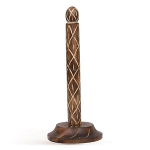 Hot Selling of Hand Carved Kitchen Paper Roll Stand Decorative Kitchen custom design Napkin Roll Holder Wooden Napkin Stand - Product Image 2