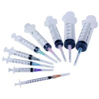 Seringue stérile en plastique jetable 1, 3, 5, 10 ml, Luer Slip/Lock, avec/sans aiguilles, dents polyvalentes