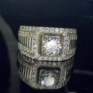 แหวนเพชรโมอิส925แหวนเงินสเตอร์ลิงแหวนหมั้นเพชรสำหรับผู้ชายของขวัญสำหรับเธอ - Product Image 3