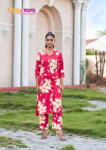 New Summer Collection <b>for</b> <b>Women</b> Rayon Print <b>Kurti</b> With Matching Palazzo Available at Best Prices from India - Product Image 4