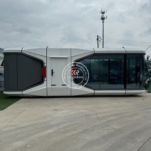 Capsule spatiale intégrée sur roues, maison conteneur extensible, bungalow cabine portable 2025, pour séjour à domicile - Product Image 4