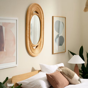 Nouveau Design miroir mural en rotin miroir décoratif Boho Look pour la décoration de toute pièce écologique vente en gros - Product Image 5