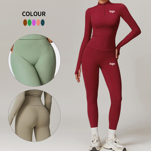 Ropa de alta calidad Pilates Gym Apparel 2 piezas Activewear Buttery Soft Athleisure Wear Conjuntos de Yoga de manga larga para mujeres - Product Image 3