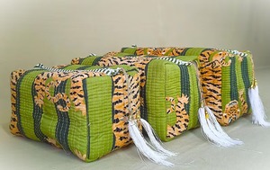 Cotton <b>Quilted</b> Block Printed Wash Bag Gift Handmade Toiletry Bag Cosmetic Bag Block Print Travel Accessory Holiday Makeup Pouch - Product Image 6