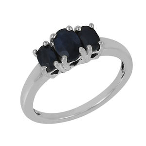 Anillo de piedra de Topacio Azul de eternidad de Plata de Ley 925 de lujo para joyería de regalo de mujer - Product Image 2