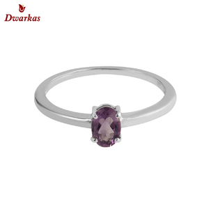 แหวนพลอยสีเงินสเตอร์ลิง925ขายดีเครื่องประดับแบบง่ามประดับด้วยพลอยสีม่วงธรรมชาติแบบแข็ง - Product Image 2
