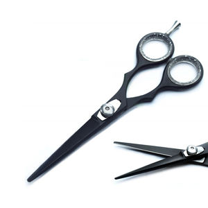 Tijeras de Peluquería Profesionales de Acero Inoxidable con Borde Dentado para Corte y Recorte de Cabello, Negras, 5'' - Product Image 3