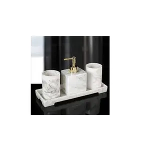 Top selling product marble bathroom set bath accessories customized size 3 piece modern design home item for low price