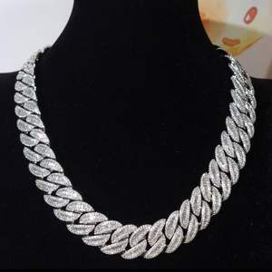 Classic Moissanite <b>Tennis</b> Chain <b>Necklace</b> 925 Sterling <b>Silver</b> Custom Iced Out Hip Hop Jewelry for Men Luxury Gift - Product Image 1