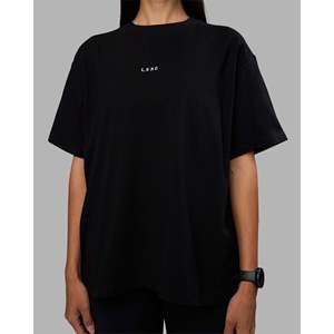เสื้อยืดโอเวอร์ไซส์ Go-To Heavyweight FLXCotton สีดำล้วน - Product Image 4