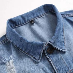 Chaqueta vaquera vintage de alta calidad para hombre, cuello levantado con impresión personalizada y logotipo frontal, venta directa al por mayor desde Pakistán - Product Image 3