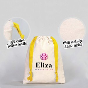 Bolsa con Cordón y Logotipo de su Marca Impreso, Saco con Cordón Reciclable para Tienda de Piedras Preciosas y Joyería - Product Image 2
