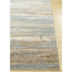 พรมขนสัตว์ผสมไหมไผ่สีน้ำตาลอ่อนนุ่มพิเศษ ลายแบบนามธรรม สำหรับตกแต่งบ้านและทางเดิน - พรมจาอีปุร์ รุ่น AU ลาย Chaos Theory - Product Image 4