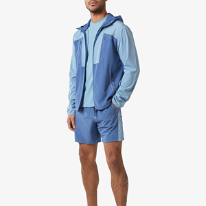 Conjunto Corto de Chaqueta Cortavientos con Capucha para Hombre, de Invierno, de Alta Calidad, Estilo Urbano, Ligero, de Nailon Sólido, Venta al Por Mayor - Product Image 4