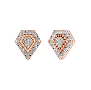 Boucles d'oreilles clous en or blanc et or rose 14 carats de qualité supérieure avec diamants de laboratoire taille brillant certifiés IGI OEM ODM pour fiançailles - Product Image 1