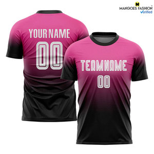 ที่กําหนดเองสีชมพูสีขาว-สีดําระเหิดจางแฟชั่นชุดฟุตบอลย์เสื้อฟุตบอลที่กําหนดเองและชุดกีฬาคลับทีมฟุตบอล - Product Image 5