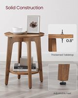 Table d'appoint compacte en bois de noyer rustique plateau étagère de rangement table de chevet pour petits appartements/dortoirs laque vaisselle polyvalente