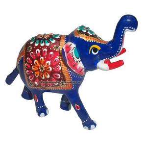 Sculpture d'éléphant agressif en métal créatif, peinte à la main, imprimée par UV, figurine, design personnalisé, multicolore - Product Image 2