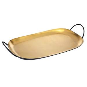 Plateau de service en métal avec artisanat fini nickel Plateau design classique Dessus de table Plateau décoratif en métal - Product Image 1