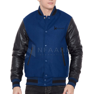 Chaqueta de invierno moderna Varsity Theme Letterman Jacket con puños acanalados y diseño de cuerpo de lana - Product Image 1