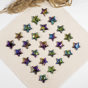 Multicolor Attractive Arrowhead Points Spearhead Jewelry Making and <b>Wire</b> Wrapping, Aura Quartz <b>Titanium</b> Flat Star Arrowheads - Product Image 4