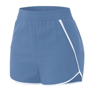 Booty Short women girls summer solid Elastic Waist Polyester/Cotton Yoga Fitness Breathable Solid Color Custom Logo Design - Product Image 1