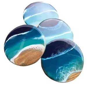 Posavasos de resina de madera hecho a mano adecuado para todas las bebidas base uso cocina bar Decoración de mesa moderno duradero a granel esencial - Product Image 3