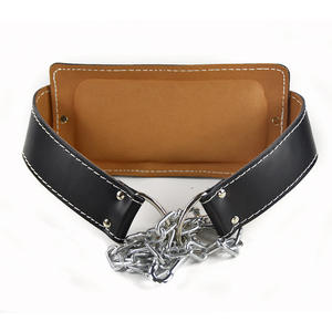 Cinturón de Peso Resistente de Cuero con Cadena de Acero para Dominadas y Entrenamiento con Pesas - Product Image 1