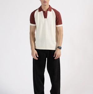 Polos de manga corta para hombre Polo personalizable para uniforme de oficina de invierno y aspecto informal de negocios dentro de combinación de dos colores - Product Image 1