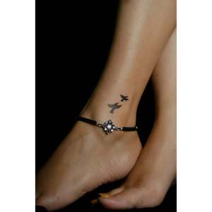 925 Silver Nazarbattu <b>Anklet</b> with Zircon Ruby Cut- Stone <b>Gold</b> Plated Diamond Main Stone for Party or Gift - Product Image 2