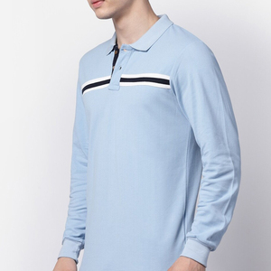 เสื้อโปโลแขนยาวผ้าพิมพ์ลายสีทึบสำหรับเล่นกอล์ฟสำหรับผู้ชาย - Product Image 4
