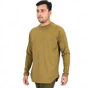 Camiseta térmica de manga larga con estampado personalizado para hombre, camisetas cortas de estilo Hip Hop 100% de algodón para hombre - Product Image 4