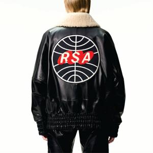 Parches bordados de gran tamaño de cuero genuino 100% Mr. Saturday Aviator transpirable sin género - Product Image 2