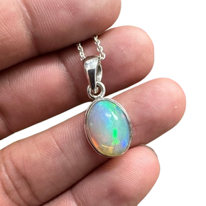 Bijoux pour femmes pendentif en argent style bohème bijoux en argent sterling 925 opale pierre précieuse tendance pendentif fait main cadeau pour l'amour - Product Image 1
