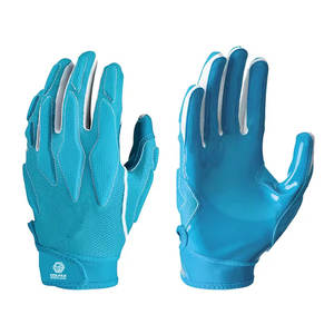 Gants de football américain en cuir légers de style moderne, logo personnalisé imprimé, sangle de poignet réglable, unisexe, haute qualité - Product Image 1