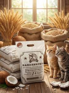 Litière pour chat en blé propre et moelleuse, parfum noix de coco – Granulés agglomérants naturels pour chats, rongeurs et lapins, 20L - Product Image 2