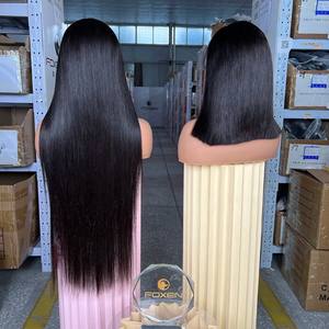 Perruques brésiliennes Lace Front à ondulations profondes, perruque complète en dentelle Remy, cheveux raides pour femmes noires, sans colle, base en soie, cheveux alignés dans le sens des cuticules - Product Image 6