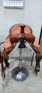 Sillín de barril occidental Premium, sillín de barril occidental grabado a mano, sillín de barril occidental grabado a mano con árbol de fibra de vidrio - Product Image 5