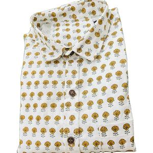 Jaipuri เสื้อเชิ้ตของผู้ชายผ้าคอตตอนพิมพ์ลายช้างทำด้วยมือดีไซน์สวย - Product Image 1