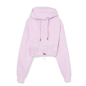 Ensemble 2 pièces pour femmes, sweat-shirt à capuche court et jogging, logo personnalisé sur le devant, sweat-shirt en molleton décontracté surdimensionné avec couleurs personnalisées - Product Image 4